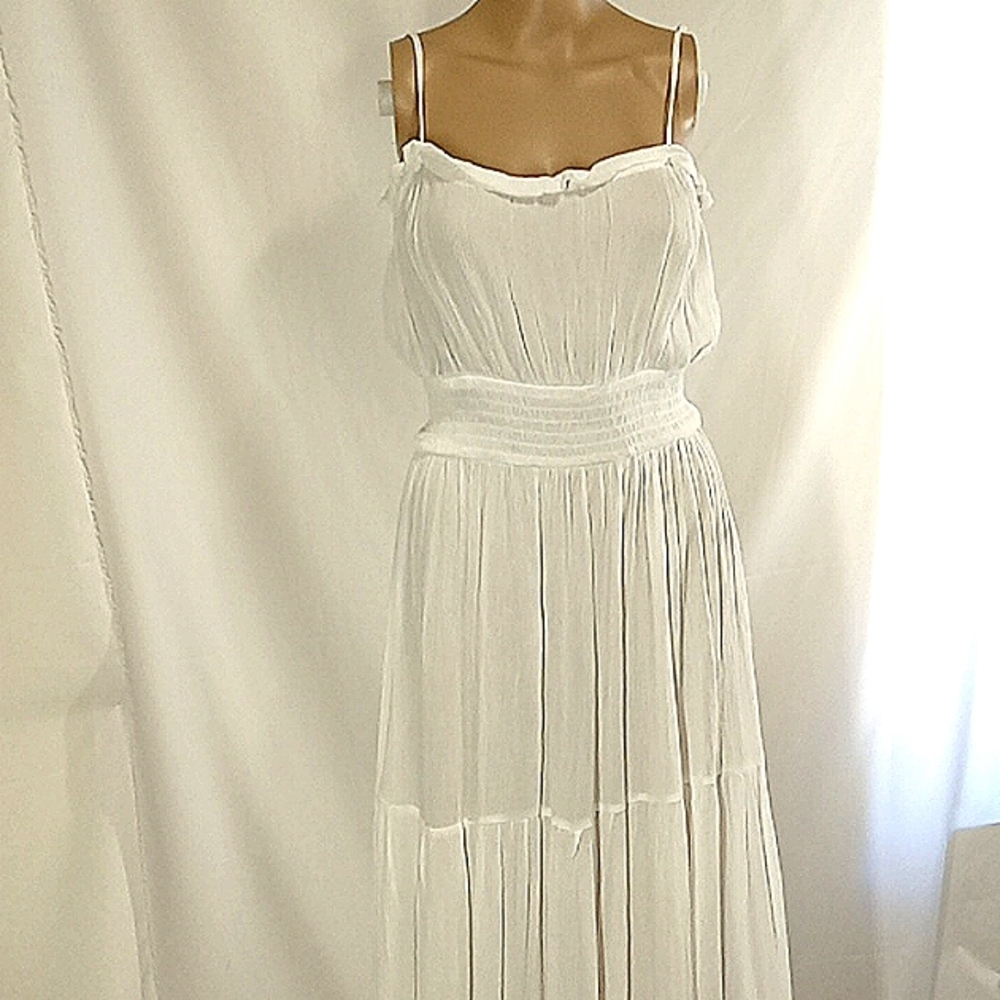 New AQUA Brand SWIM MEDIUM White Long Dress Women NWOT Beach Resort